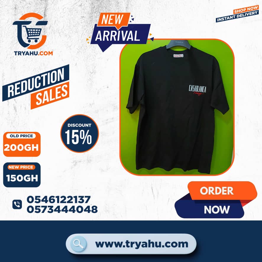 Heavy 100% Cotton T-Shirts for Men | Comfortable & Durable | Tryahu Ghana